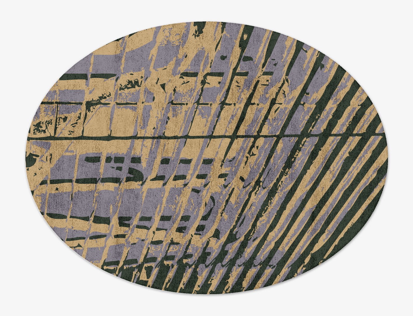 Louvre Abstract Oval Hand Tufted Bamboo Silk Custom Rug by Rug Artisan