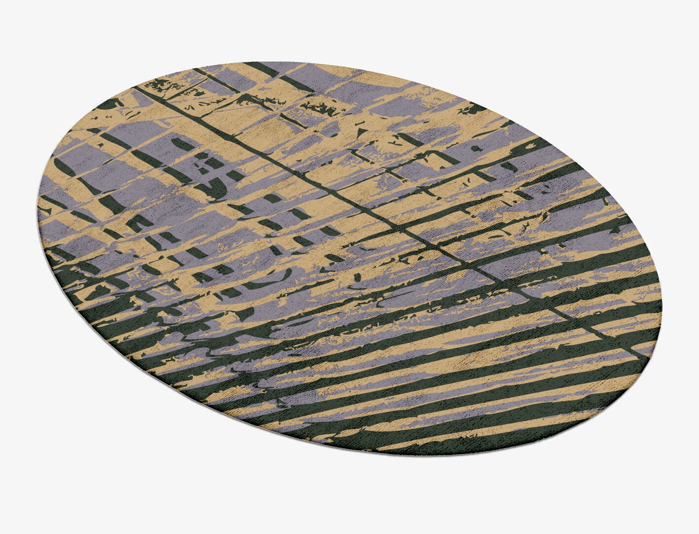 Louvre Abstract Oval Hand Tufted Bamboo Silk Custom Rug by Rug Artisan
