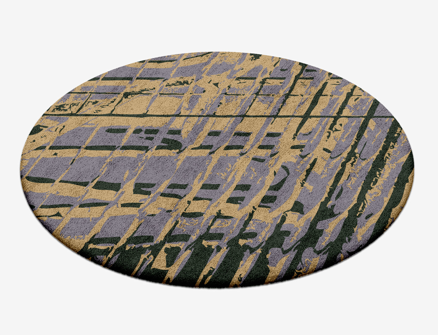 Louvre Abstract Round Hand Tufted Bamboo Silk Custom Rug by Rug Artisan