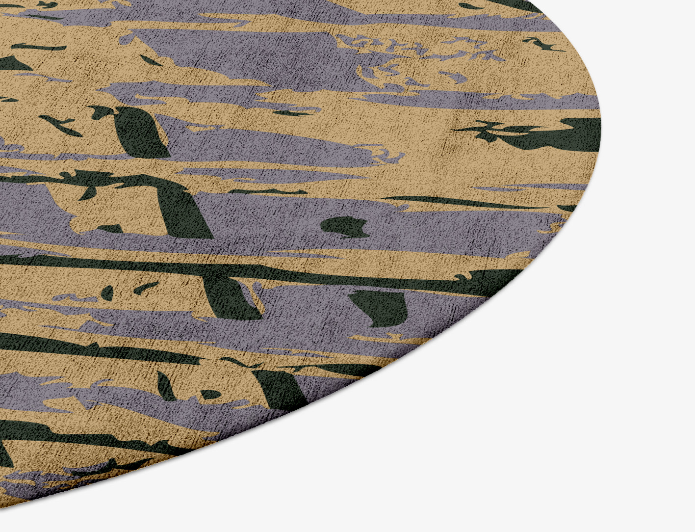 Louvre Abstract Round Hand Tufted Bamboo Silk Custom Rug by Rug Artisan