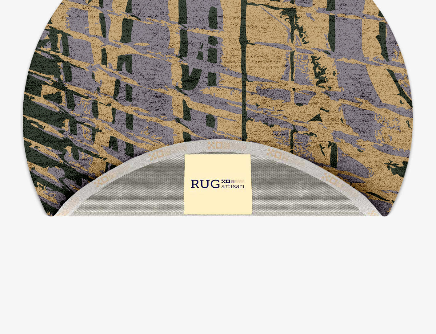 Louvre Abstract Round Hand Tufted Bamboo Silk Custom Rug by Rug Artisan