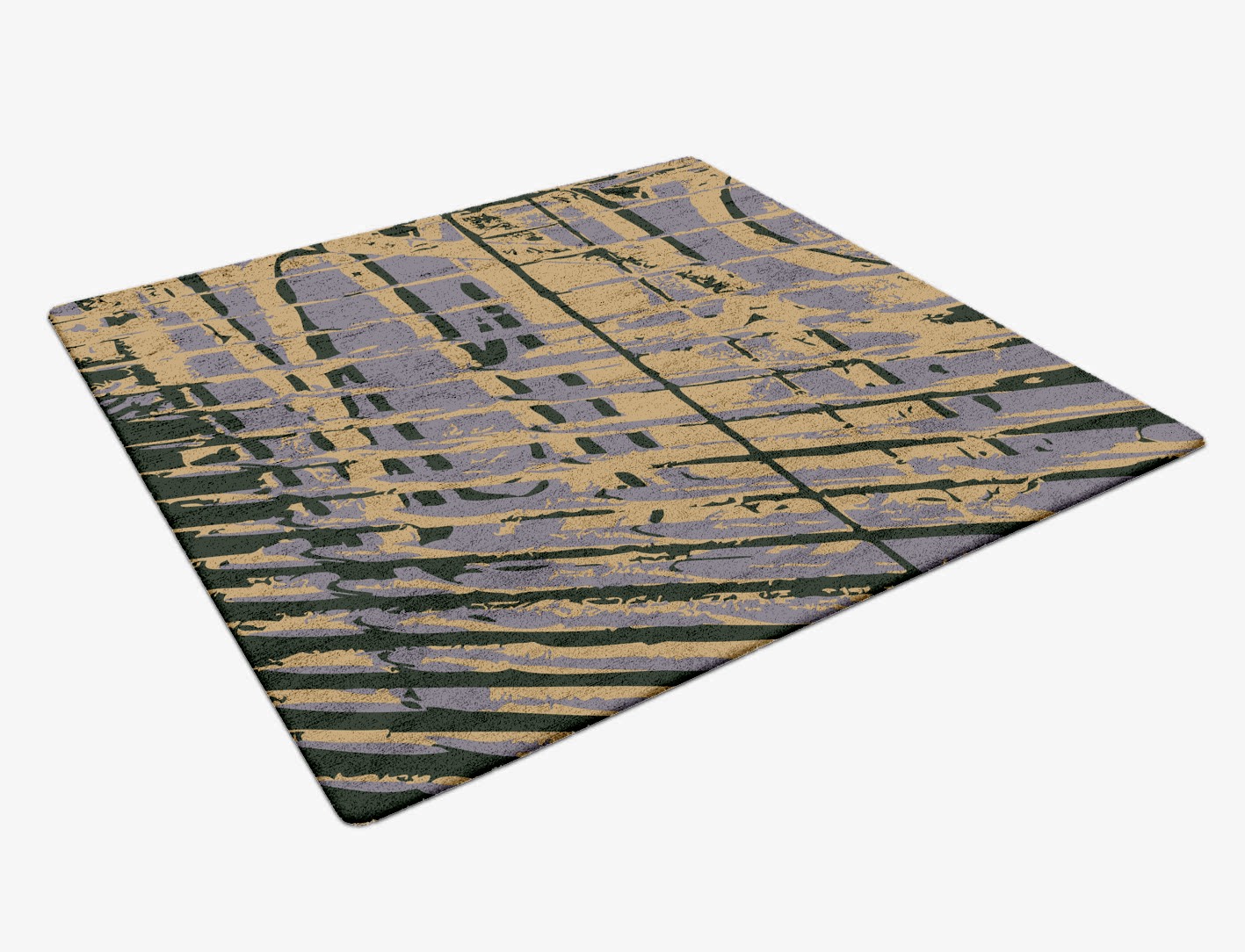 Louvre Abstract Square Hand Tufted Bamboo Silk Custom Rug by Rug Artisan