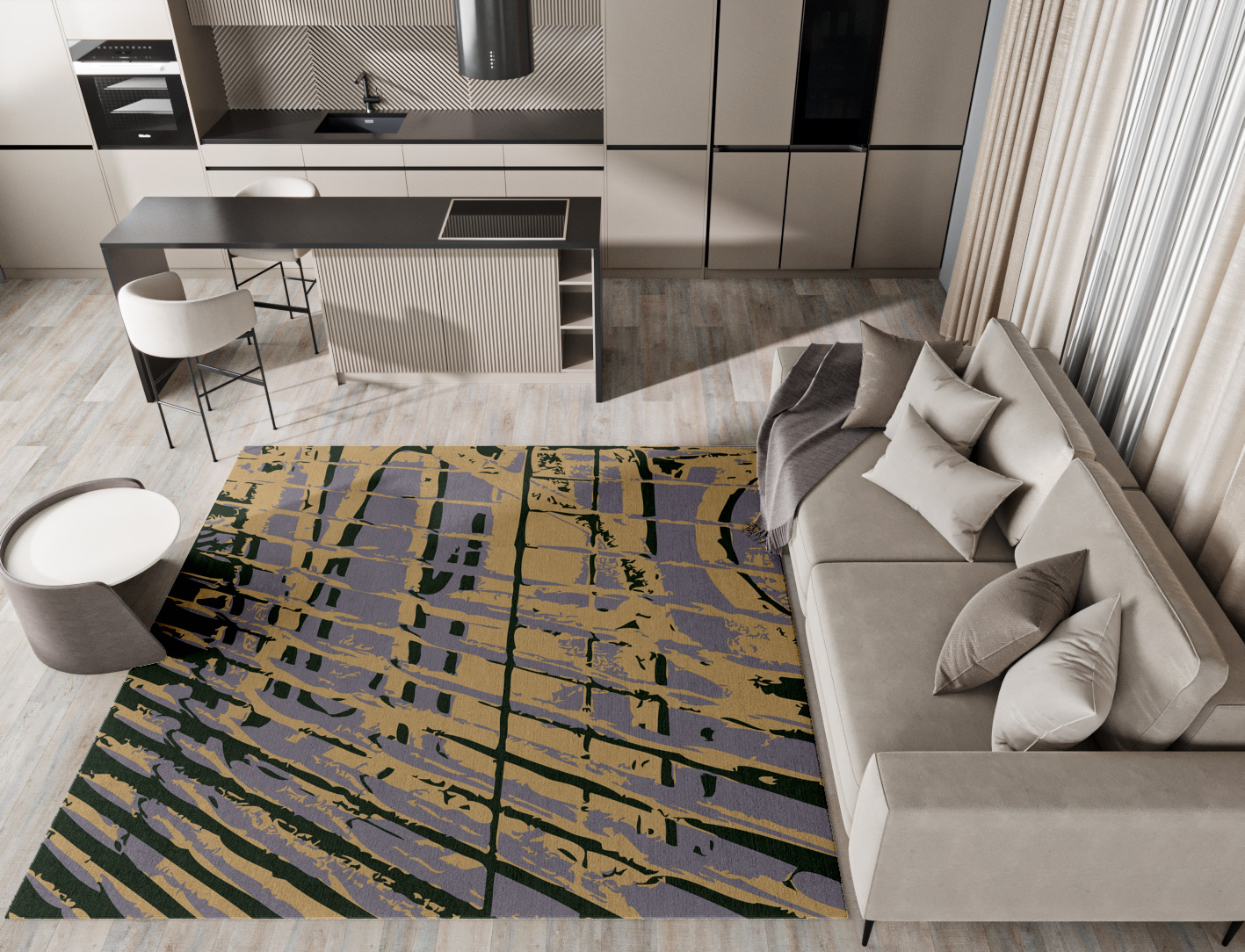 Louvre Abstract Square Hand Tufted Pure Wool Custom Rug by Rug Artisan