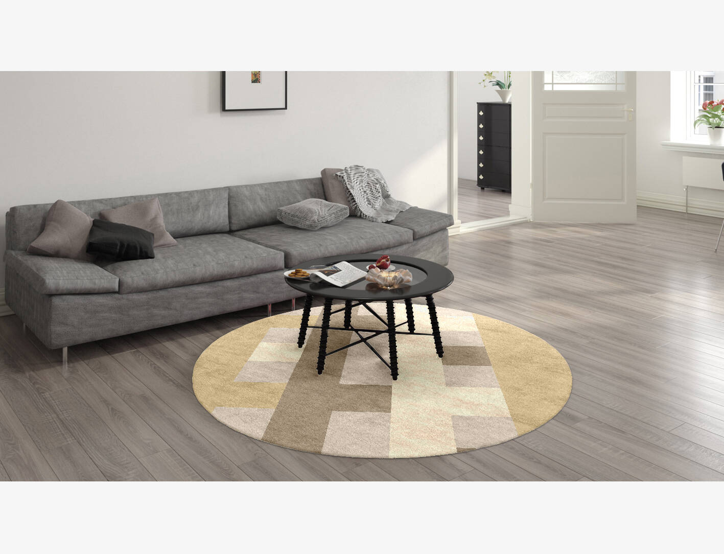 Lovat  Round Hand Knotted Bamboo Silk Custom Rug by Rug Artisan