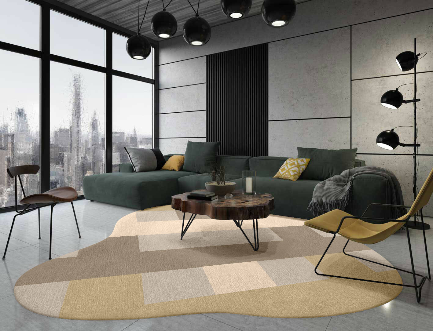 Lovat  Splash Hand Knotted Tibetan Wool Custom Rug by Rug Artisan