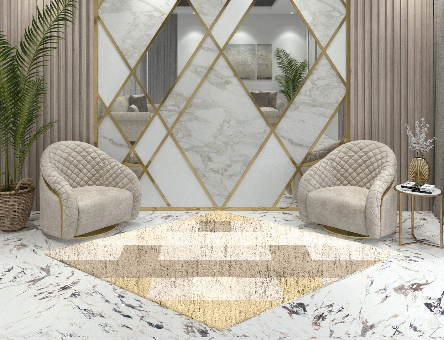 Lovat  Diamond Hand Tufted Bamboo Silk Custom Rug by Rug Artisan