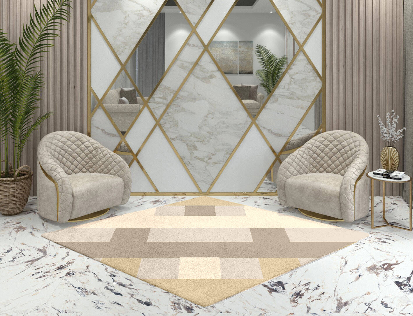 Lovat  Diamond Hand Tufted Pure Wool Custom Rug by Rug Artisan