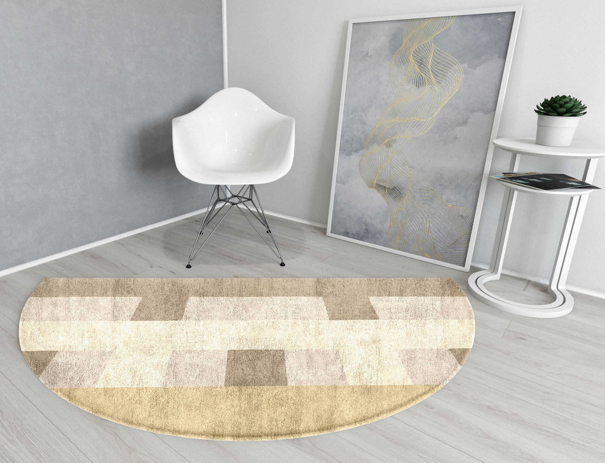 Lovat  Halfmoon Hand Tufted Bamboo Silk Custom Rug by Rug Artisan