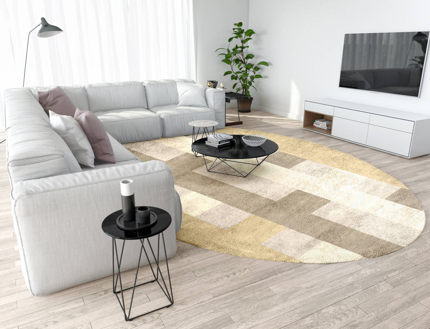Lovat  Oval Hand Tufted Bamboo Silk Custom Rug by Rug Artisan