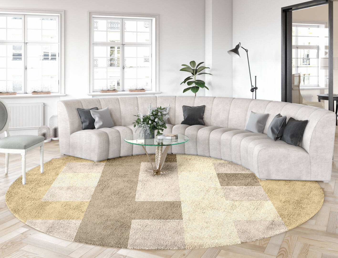 Lovat  Round Hand Tufted Bamboo Silk Custom Rug by Rug Artisan