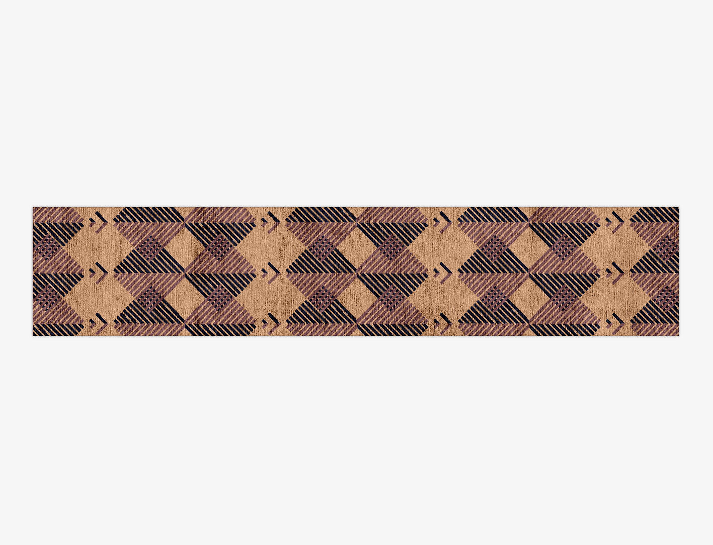 Lozenge Kid Runner Hand Knotted Bamboo Silk Custom Rug by Rug Artisan