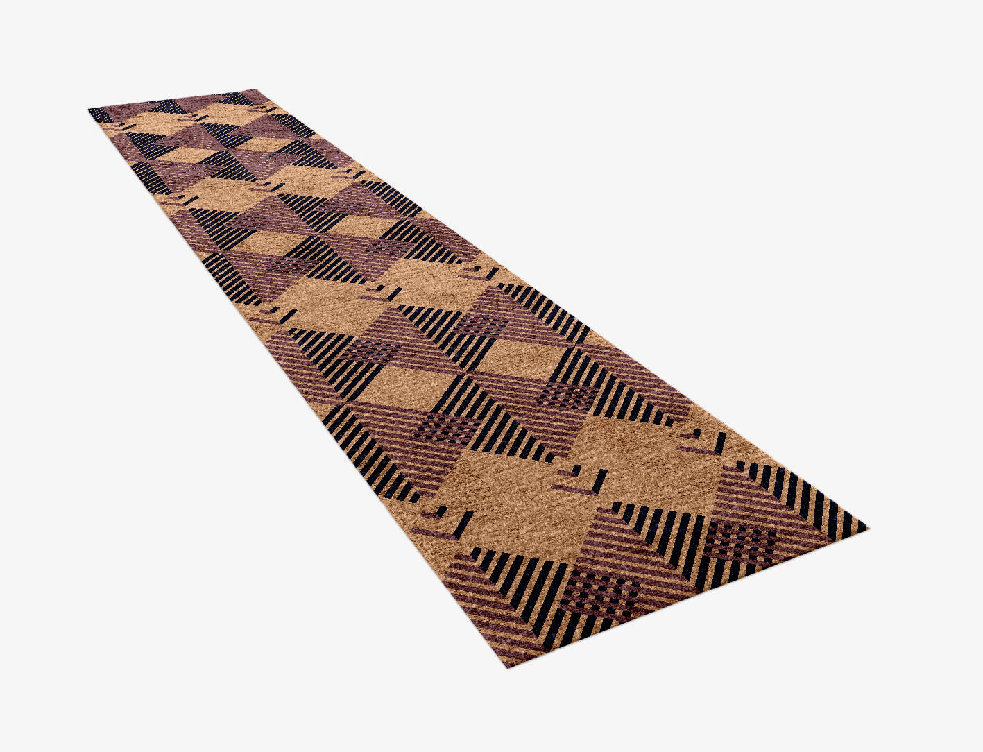 Lozenge Kid Runner Hand Knotted Bamboo Silk Custom Rug by Rug Artisan