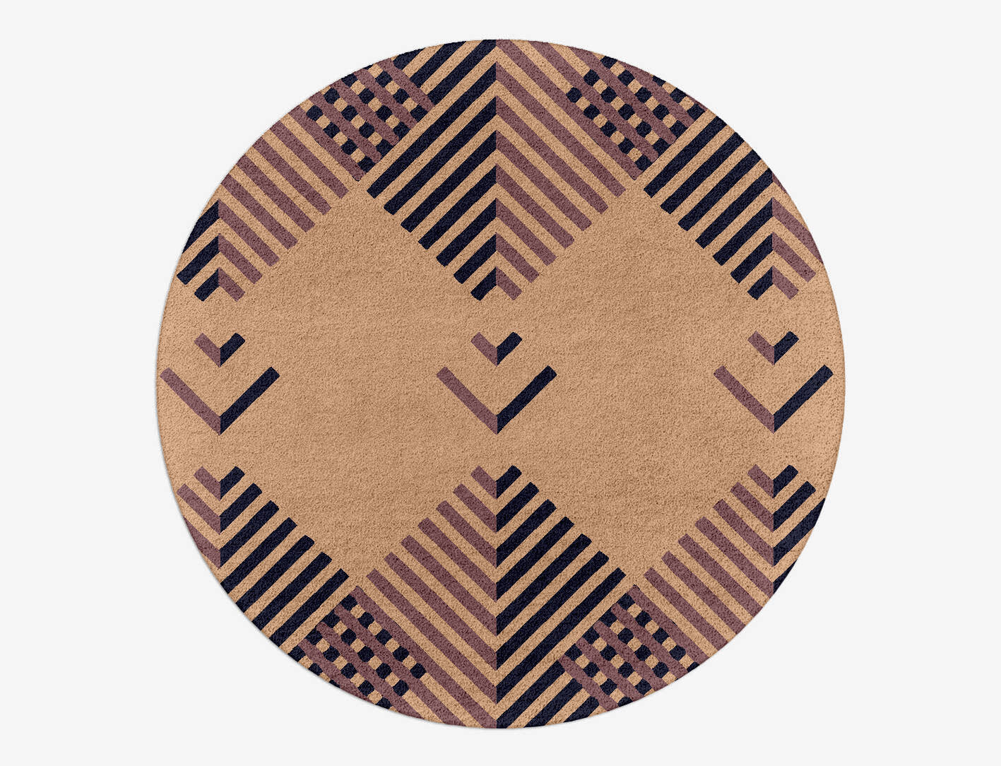 Lozenge Kid Round Hand Tufted Pure Wool Custom Rug by Rug Artisan