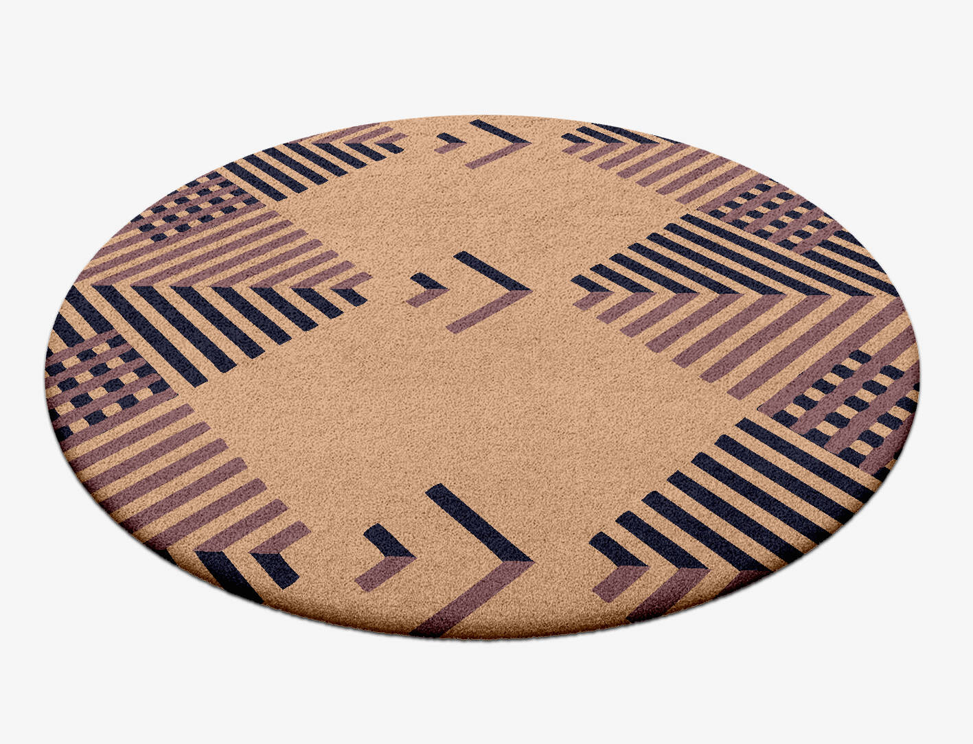 Lozenge Kid Round Hand Tufted Pure Wool Custom Rug by Rug Artisan