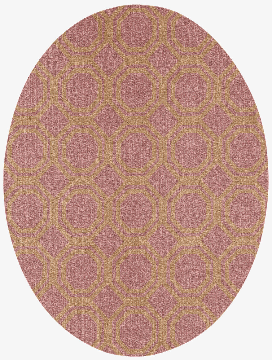 Ludic Minimalist Oval Flatweave New Zealand Wool Custom Rug by Rug Artisan