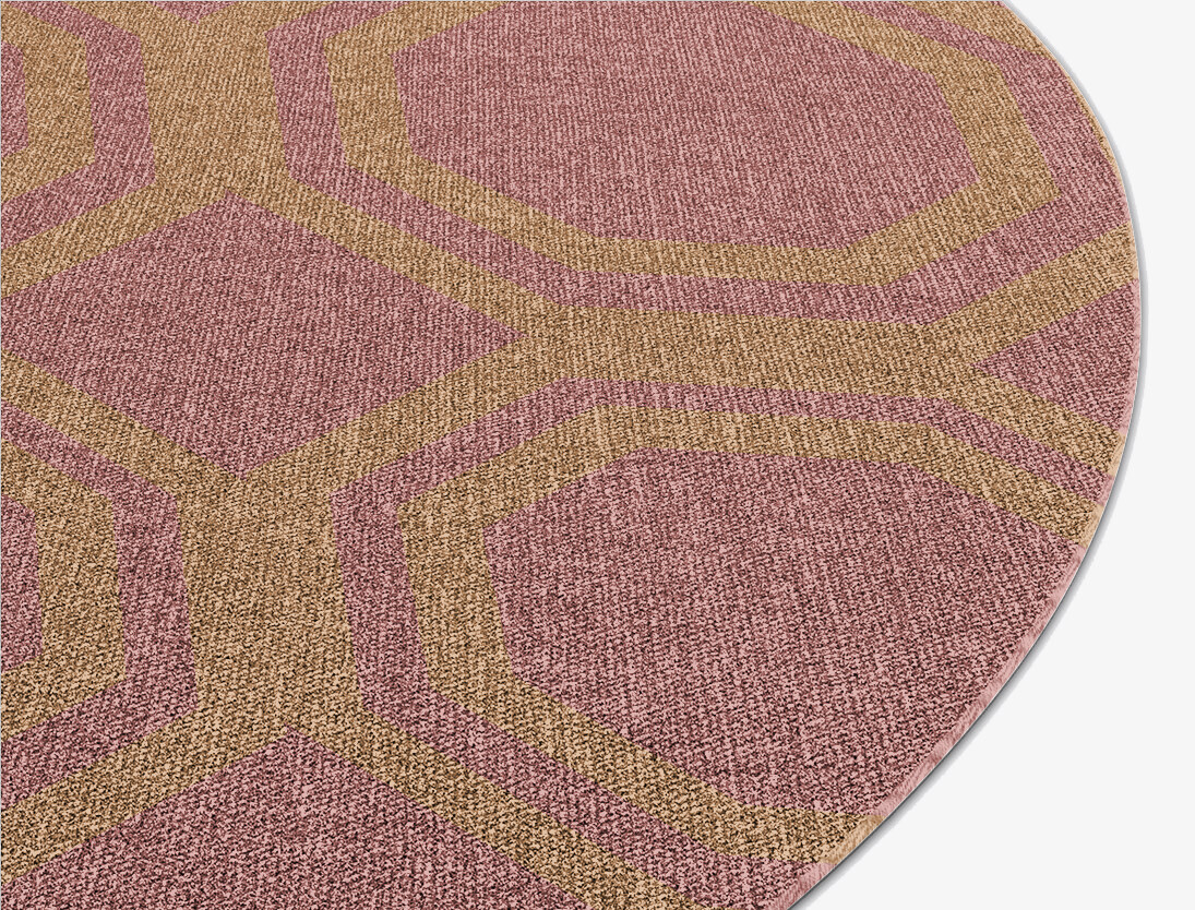 Ludic Minimalist Round Flatweave New Zealand Wool Custom Rug by Rug Artisan