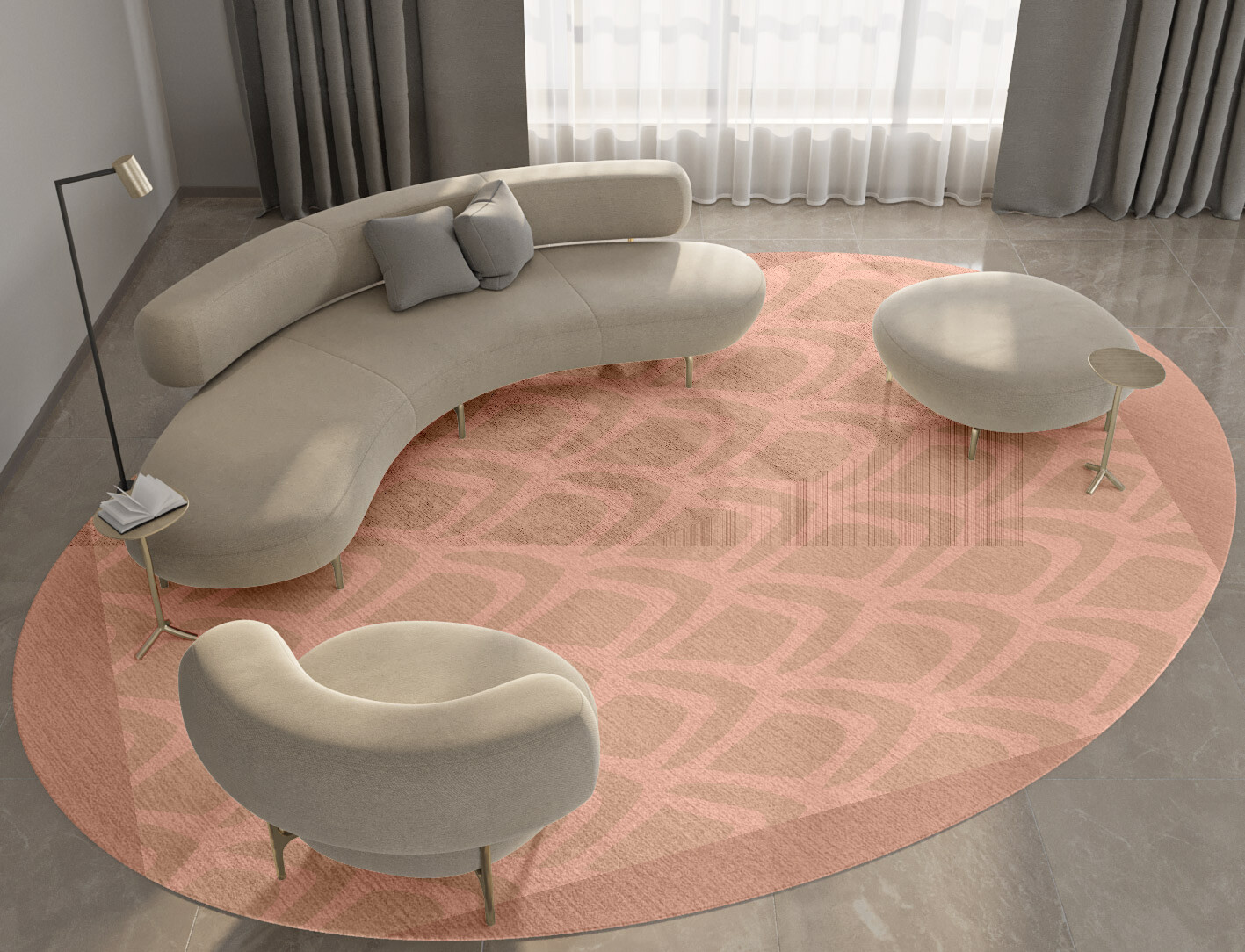 Lumos Geometric Oval Hand Knotted Bamboo Silk Custom Rug by Rug Artisan