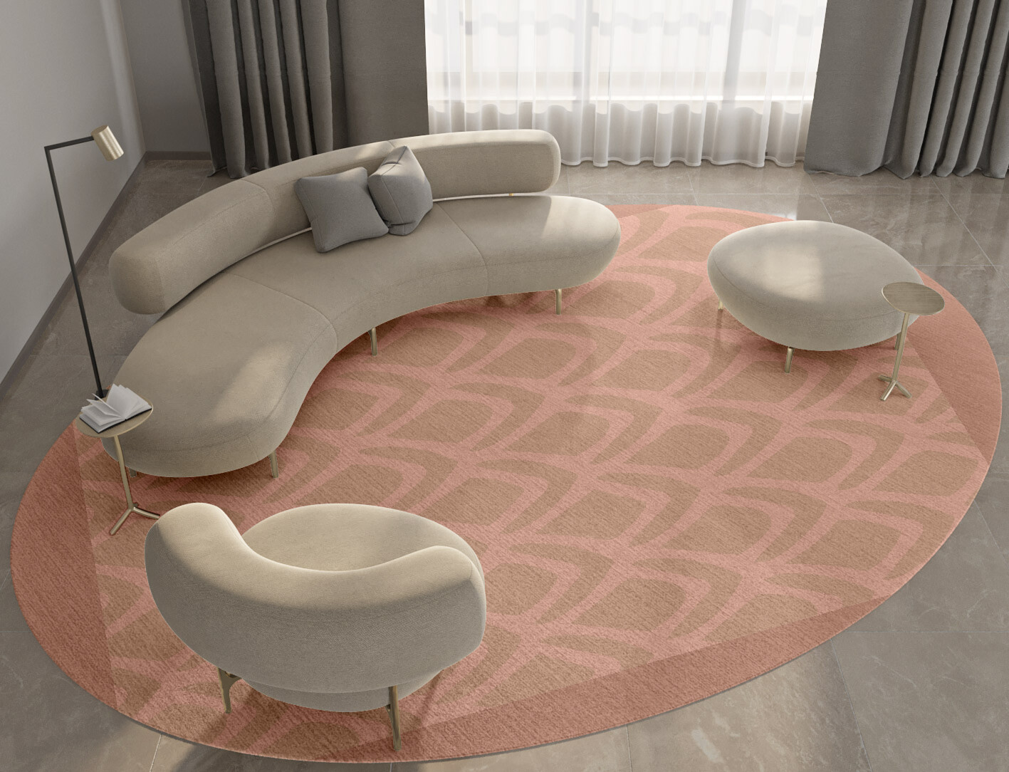 Lumos Geometric Oval Hand Knotted Tibetan Wool Custom Rug by Rug Artisan