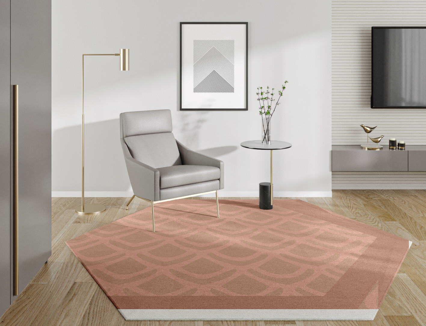 Lumos Geometric Hexagon Hand Tufted Pure Wool Custom Rug by Rug Artisan