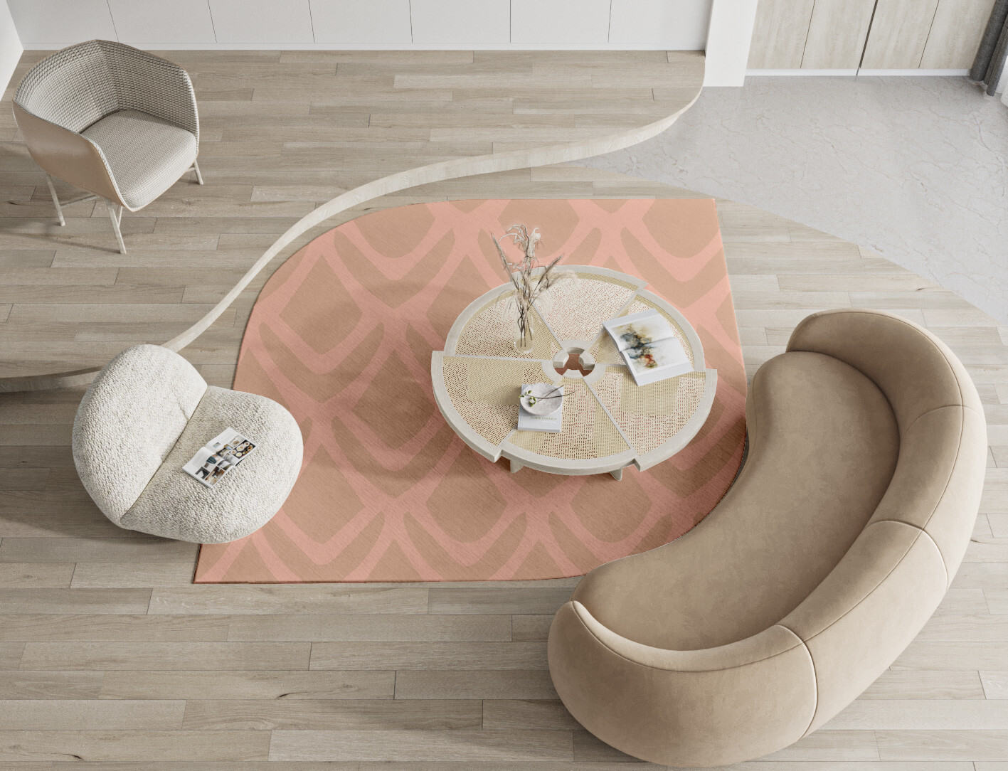 Lumos Geometric Ogee Hand Tufted Pure Wool Custom Rug by Rug Artisan