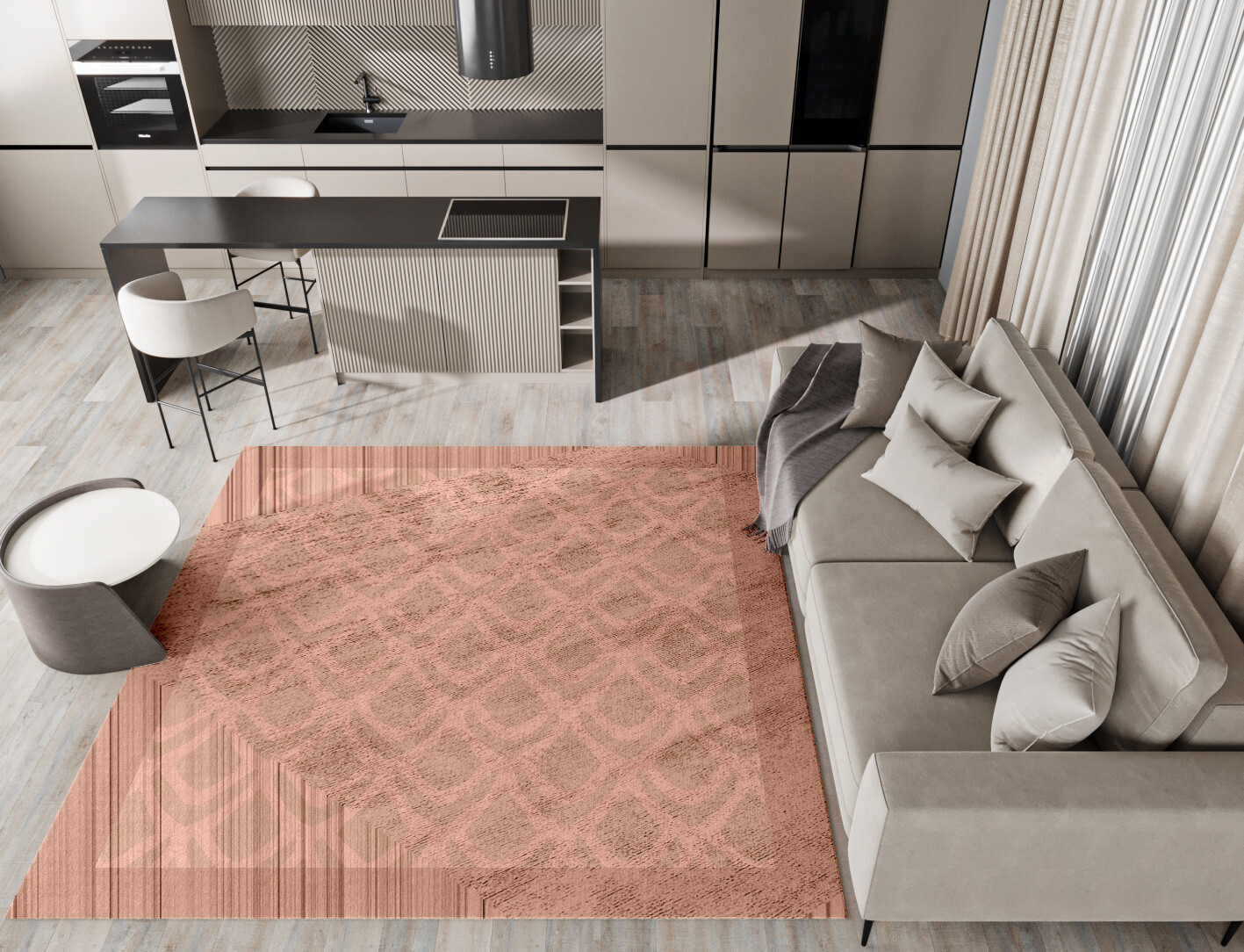 Lumos Geometric Square Hand Tufted Bamboo Silk Custom Rug by Rug Artisan