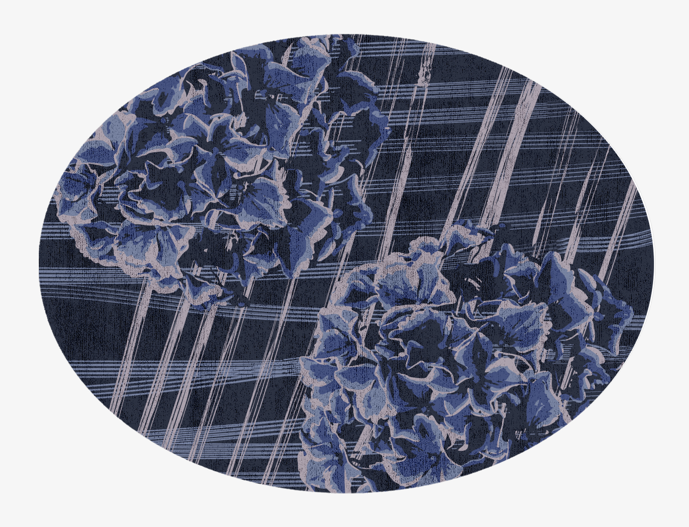 Lynae Floral Oval Hand Knotted Bamboo Silk Custom Rug by Rug Artisan