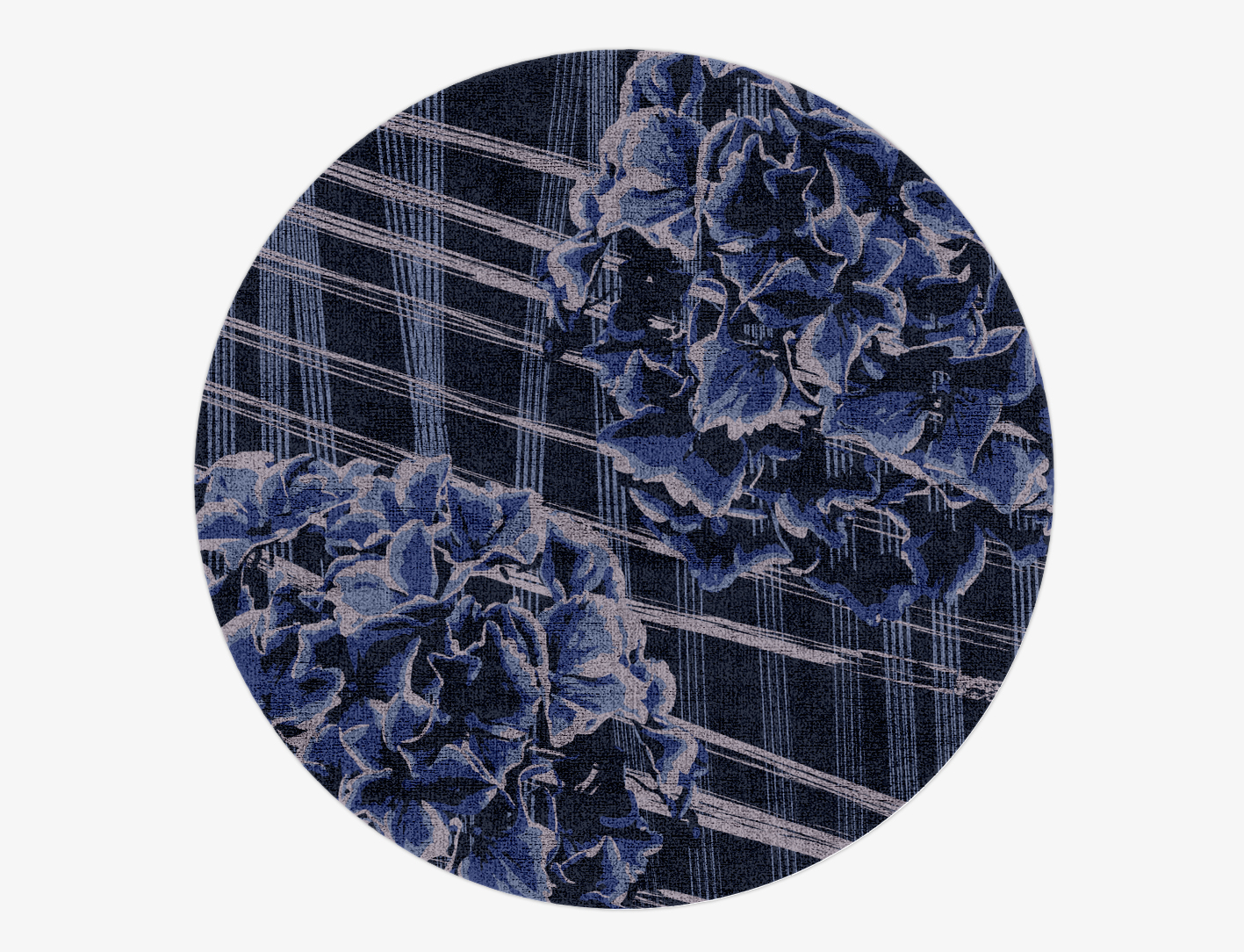 Lynae Floral Round Hand Knotted Bamboo Silk Custom Rug by Rug Artisan