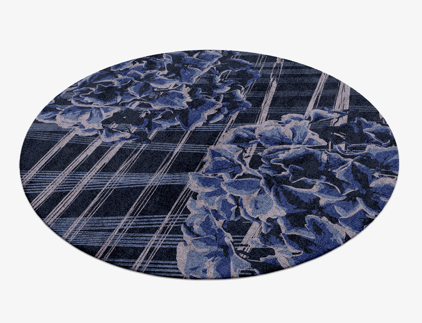 Lynae Floral Round Hand Knotted Bamboo Silk Custom Rug by Rug Artisan
