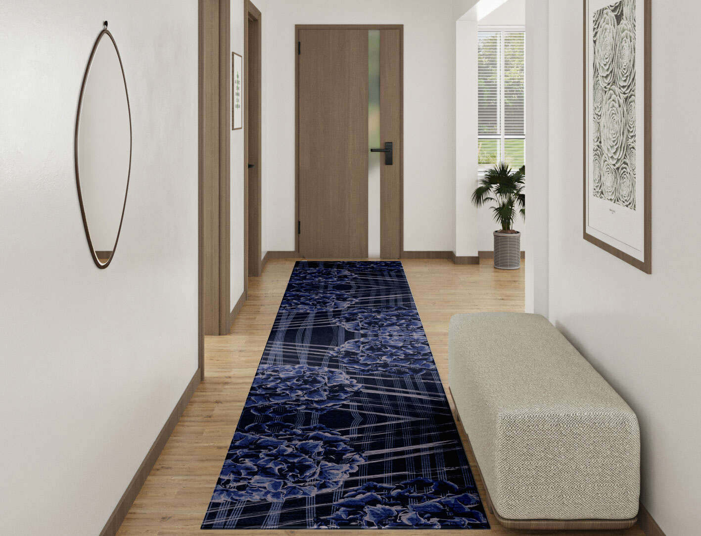 Lynae Floral Runner Hand Knotted Tibetan Wool Custom Rug by Rug Artisan