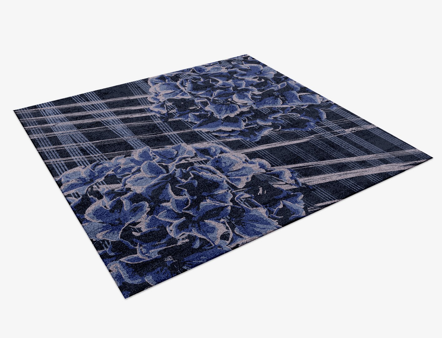 Lynae Floral Square Hand Knotted Bamboo Silk Custom Rug by Rug Artisan