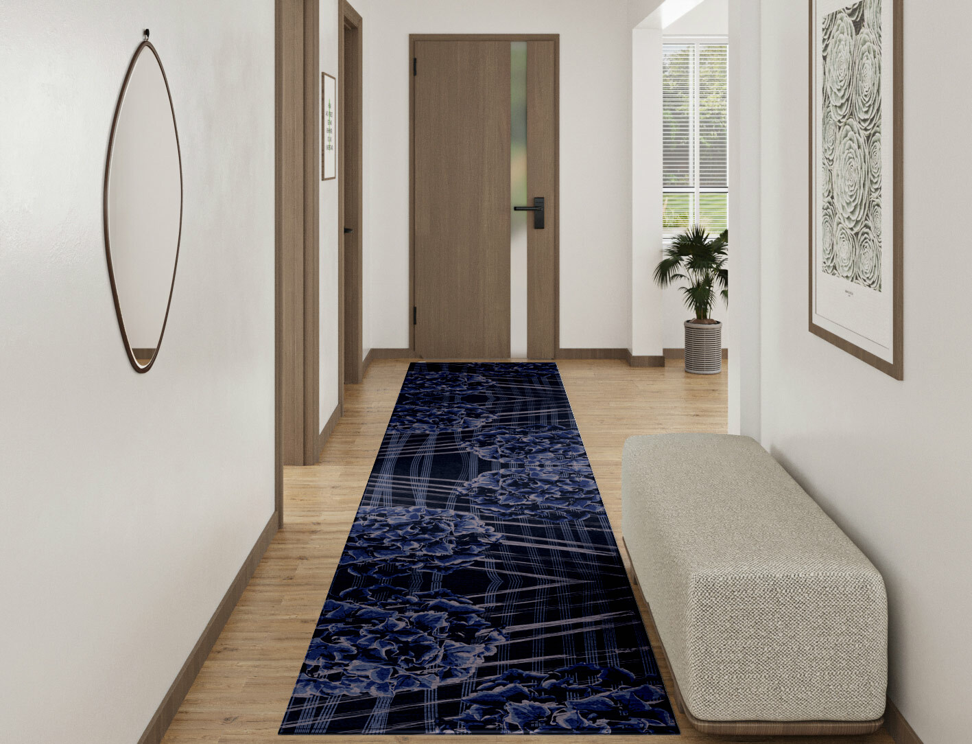 Lynae Floral Runner Hand Tufted Pure Wool Custom Rug by Rug Artisan