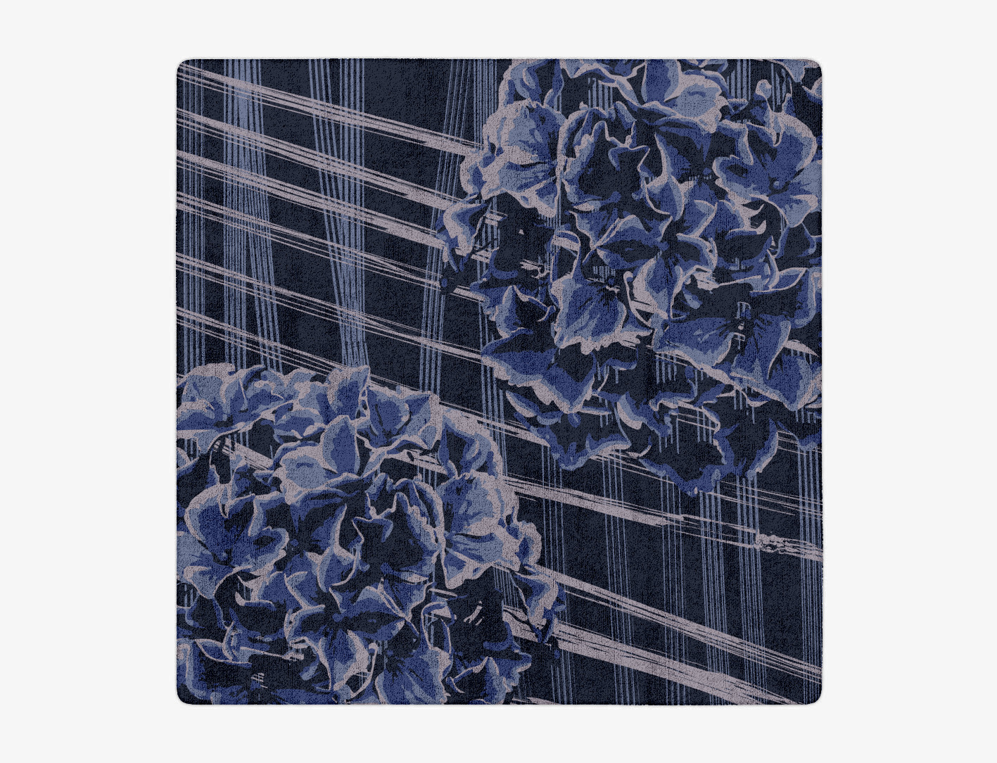 Lynae Floral Square Hand Tufted Bamboo Silk Custom Rug by Rug Artisan