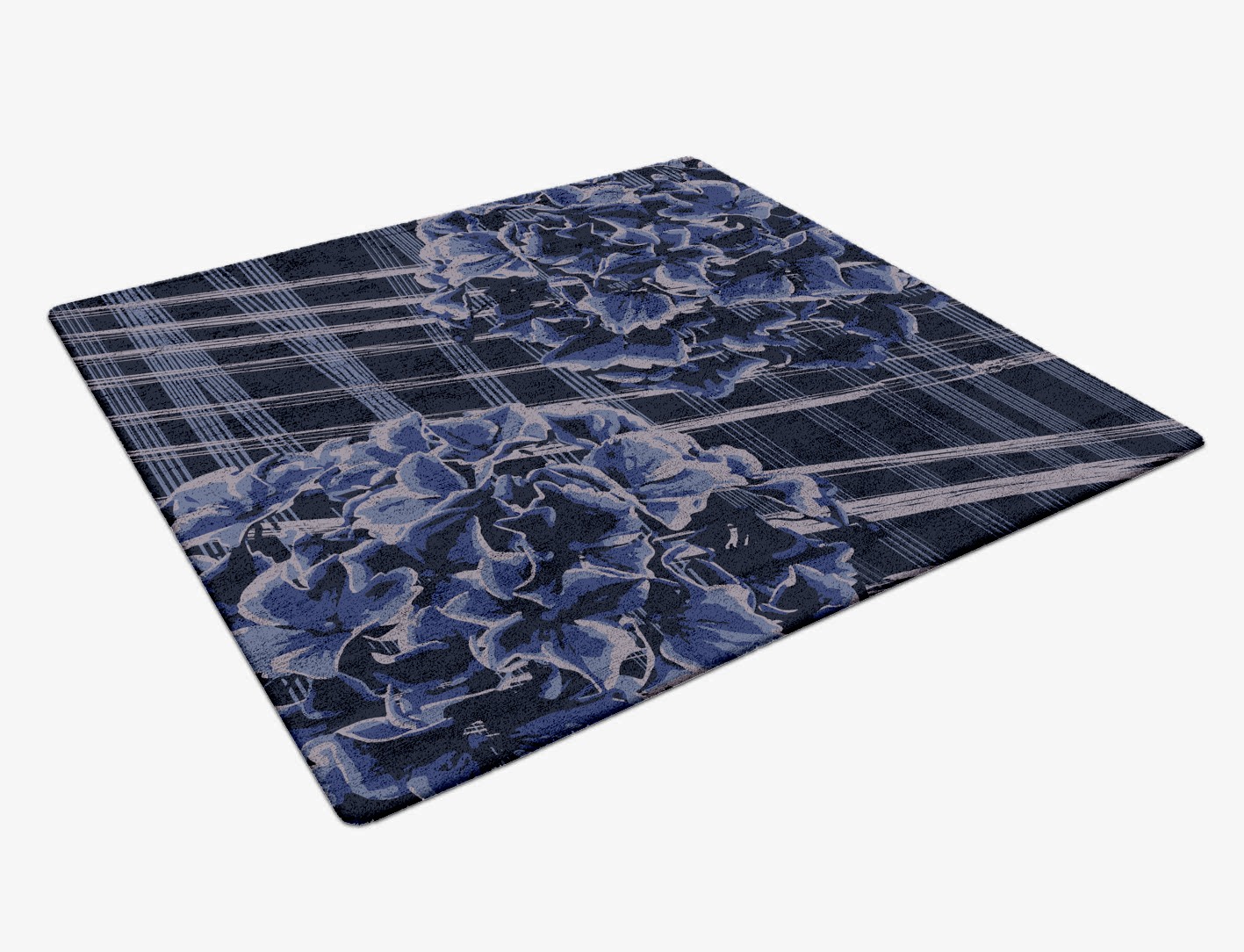 Lynae Floral Square Hand Tufted Bamboo Silk Custom Rug by Rug Artisan