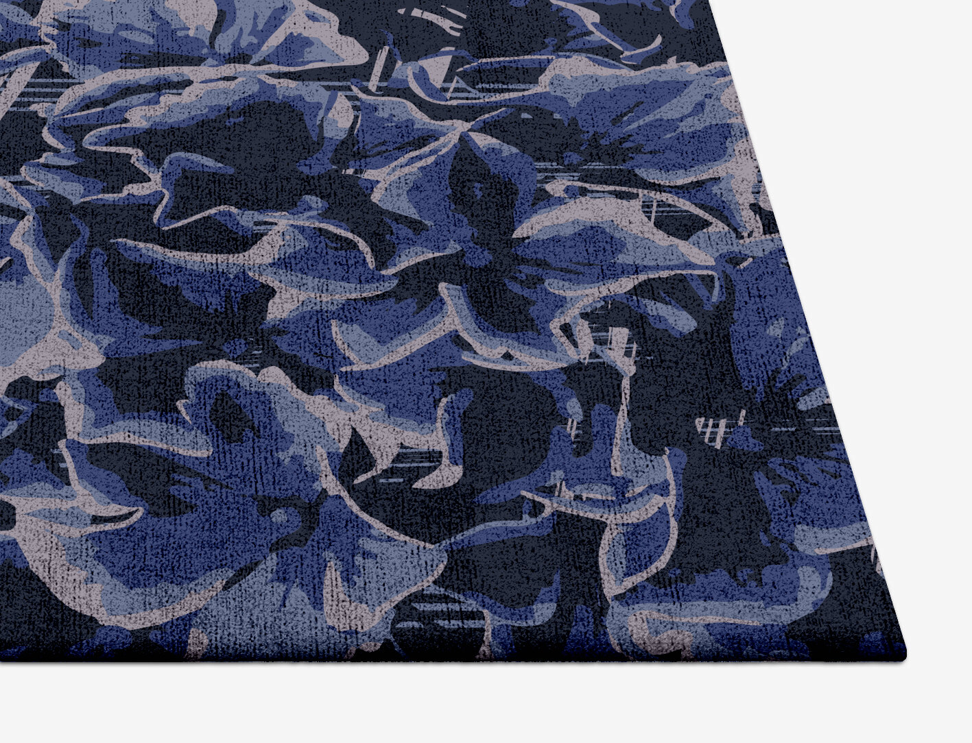Lynae Floral Square Hand Tufted Bamboo Silk Custom Rug by Rug Artisan