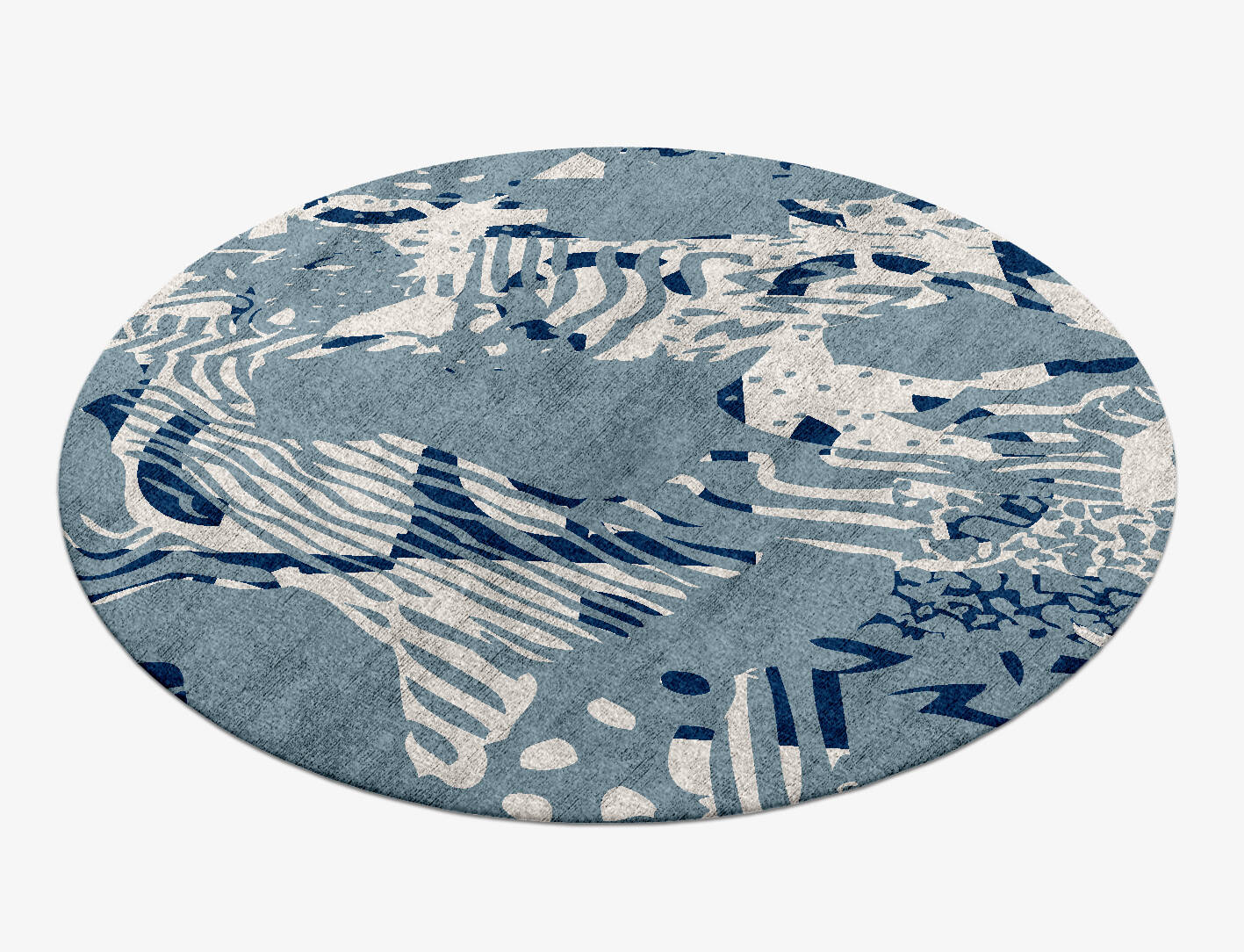 Lynx Abstract Round Hand Knotted Bamboo Silk Custom Rug by Rug Artisan