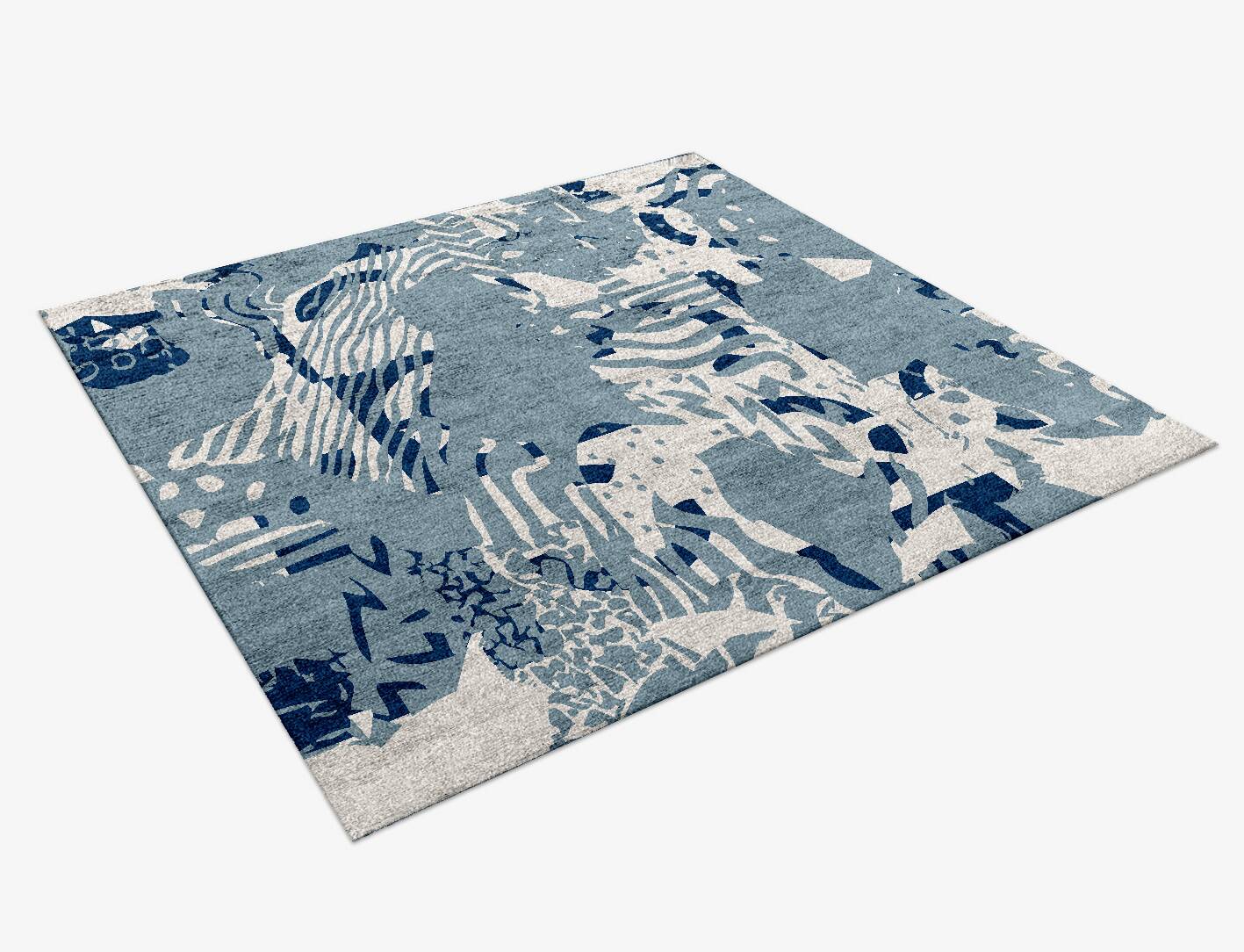 Lynx Abstract Square Hand Knotted Bamboo Silk Custom Rug by Rug Artisan