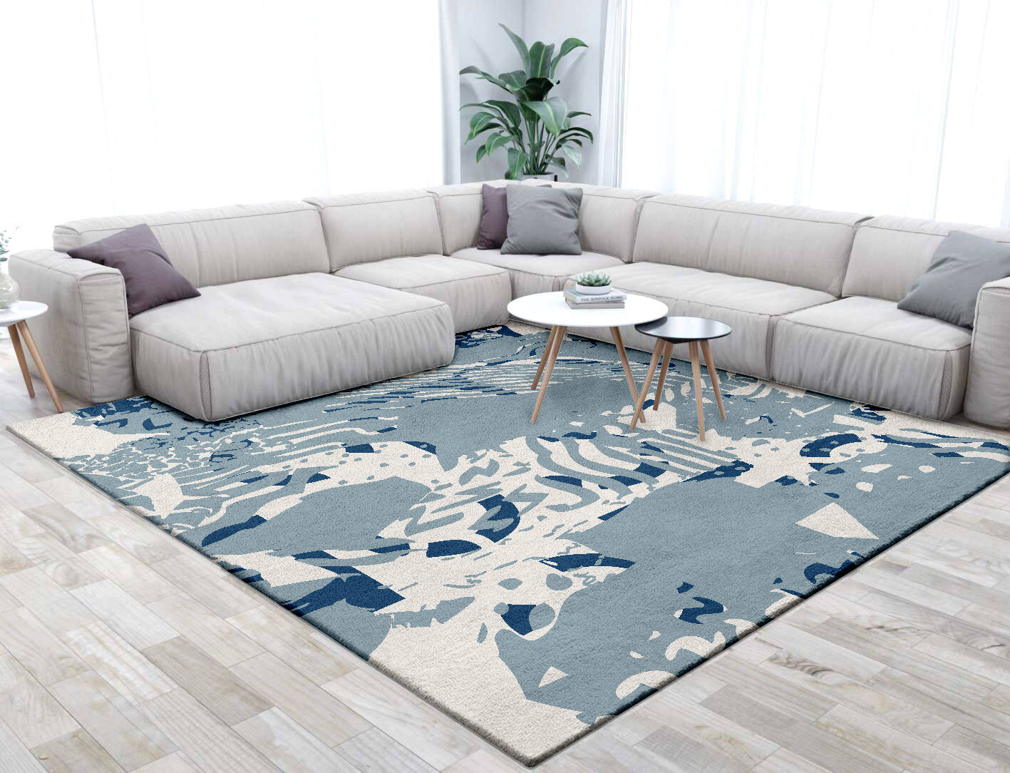 Lynx Abstract Square Hand Tufted Pure Wool Custom Rug by Rug Artisan