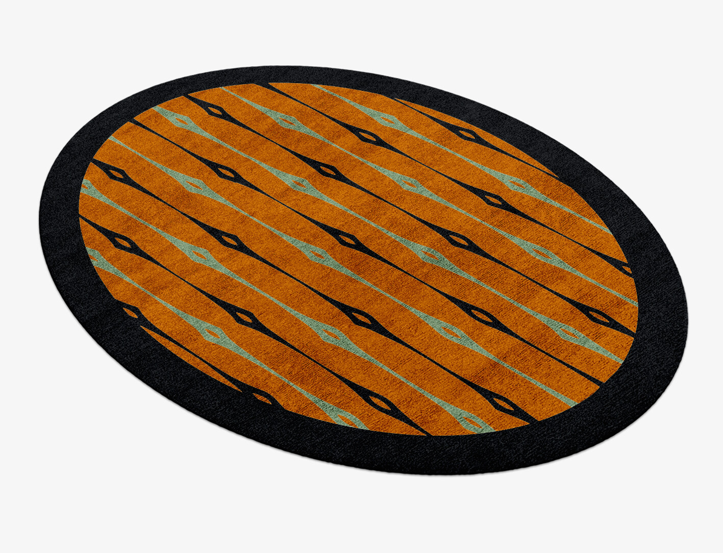 Lyre Geometric Oval Hand Knotted Bamboo Silk Custom Rug by Rug Artisan
