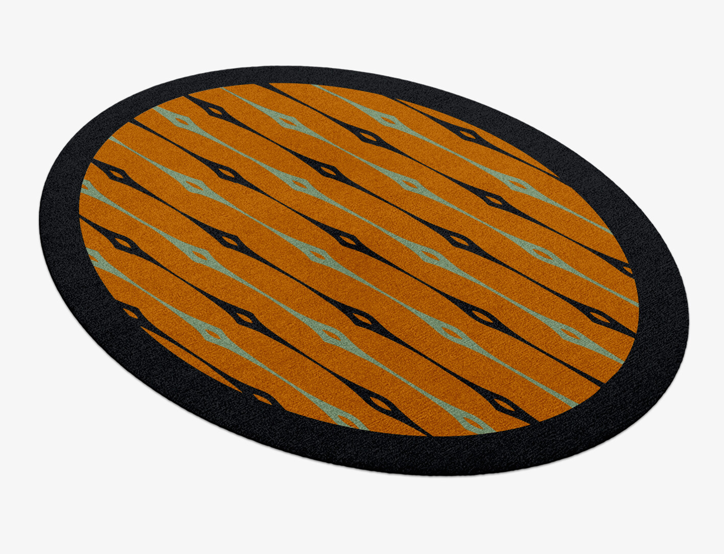 Lyre Geometric Oval Hand Knotted Tibetan Wool Custom Rug by Rug Artisan