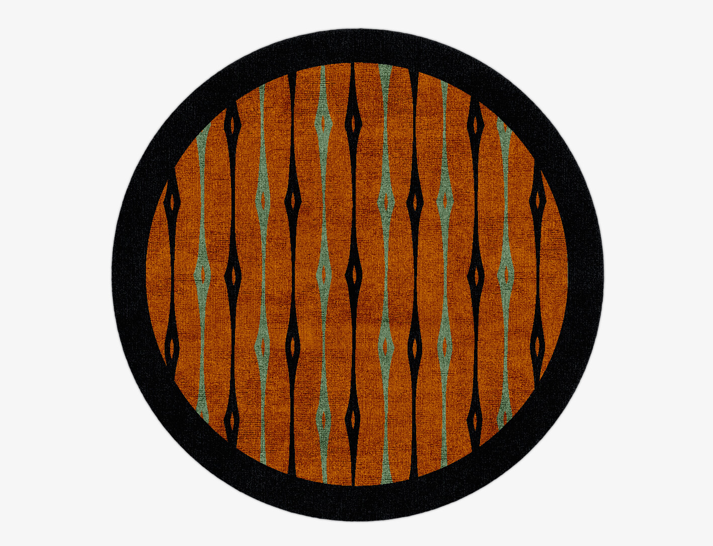 Lyre Geometric Round Hand Knotted Bamboo Silk Custom Rug by Rug Artisan