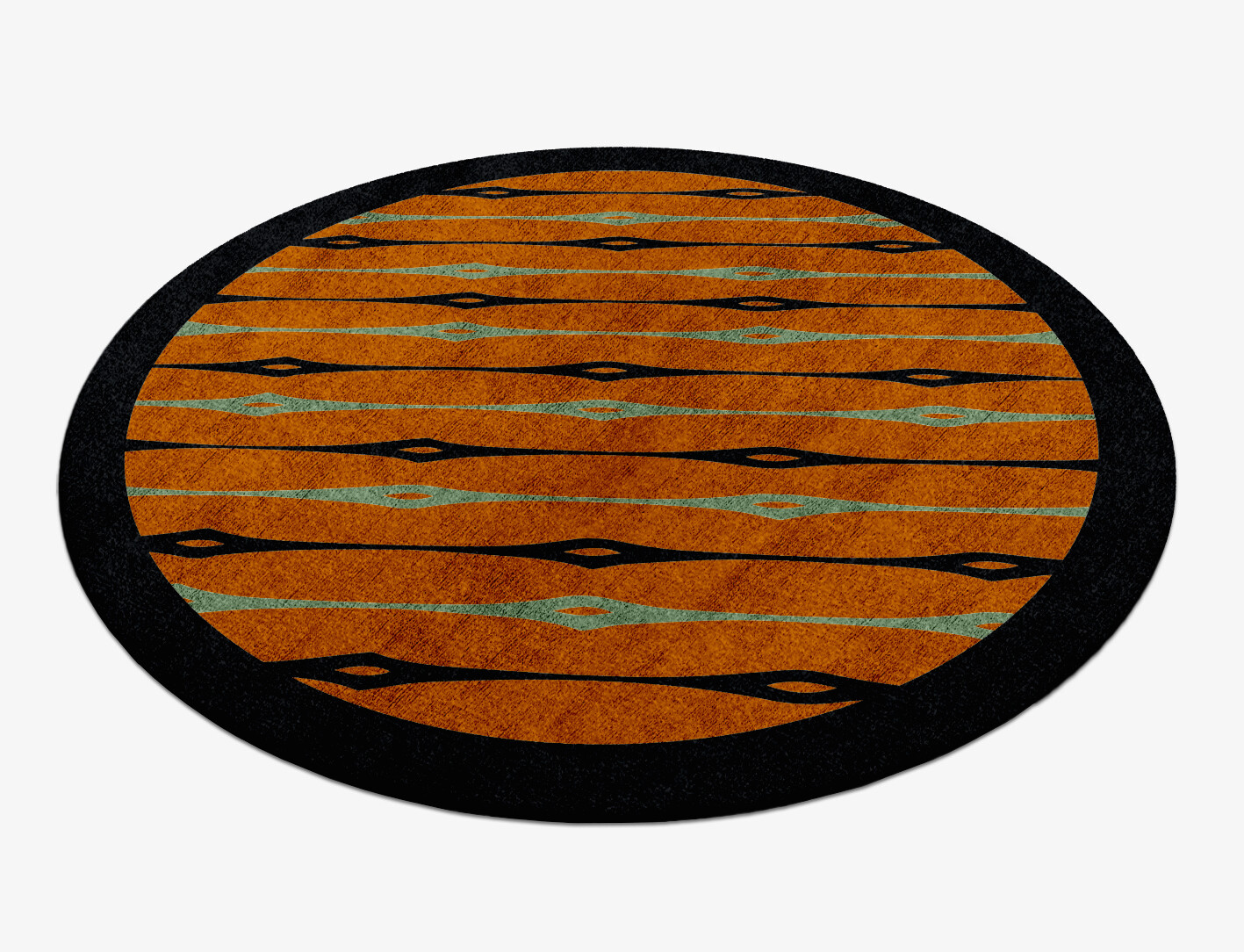 Lyre Geometric Round Hand Knotted Bamboo Silk Custom Rug by Rug Artisan