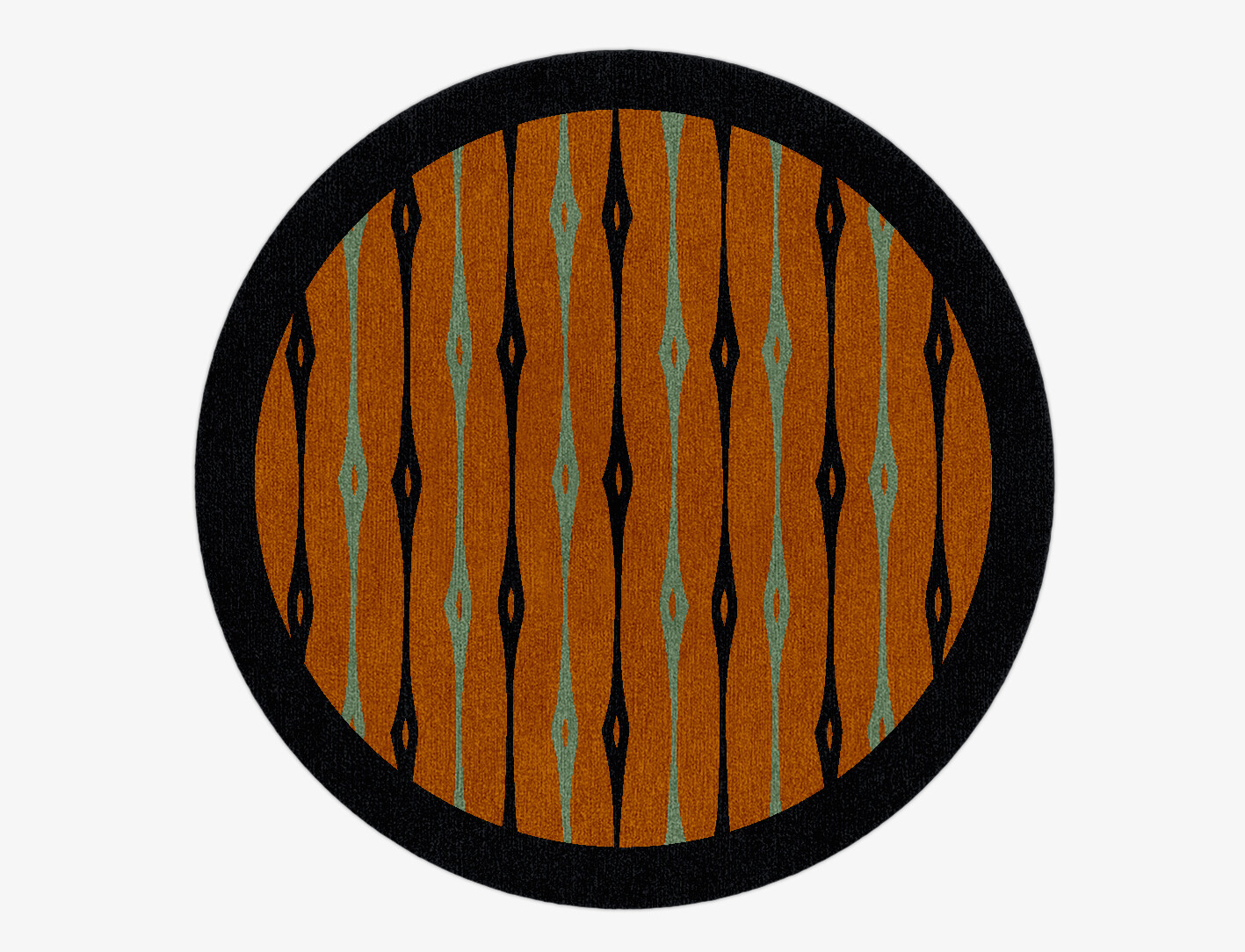 Lyre Geometric Round Hand Knotted Tibetan Wool Custom Rug by Rug Artisan
