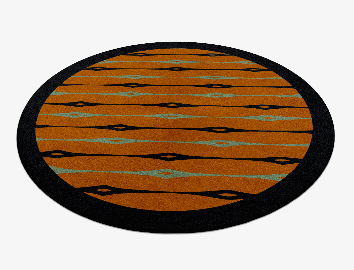 Lyre Geometric Round Hand Knotted Tibetan Wool Custom Rug by Rug Artisan