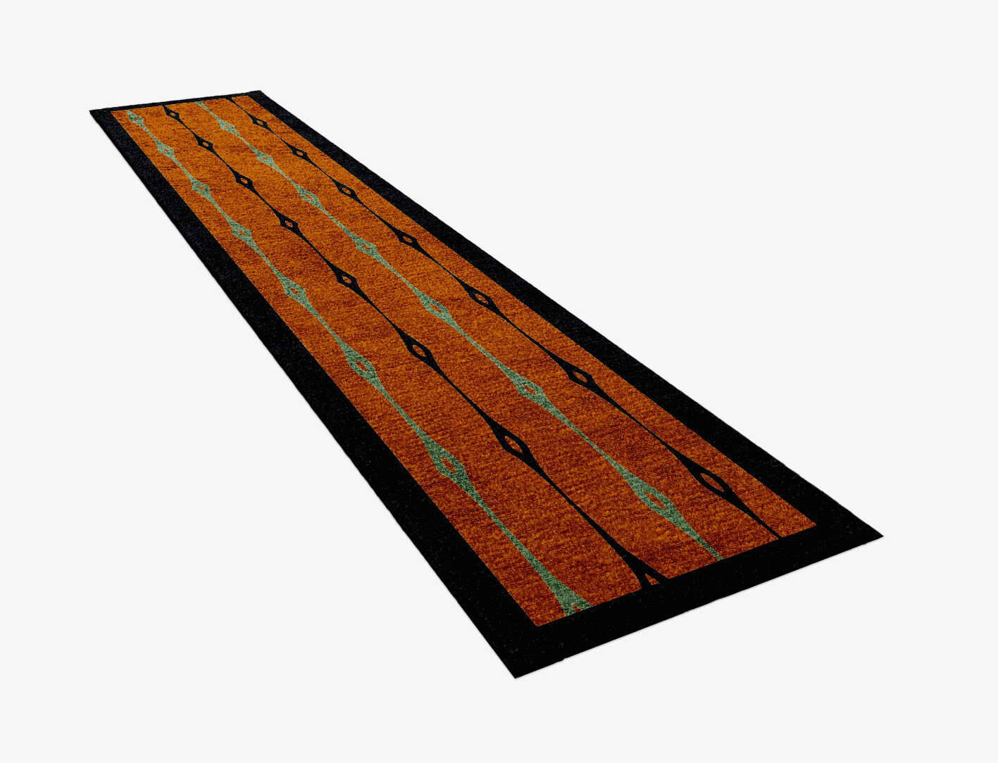 Lyre Geometric Runner Hand Knotted Bamboo Silk Custom Rug by Rug Artisan