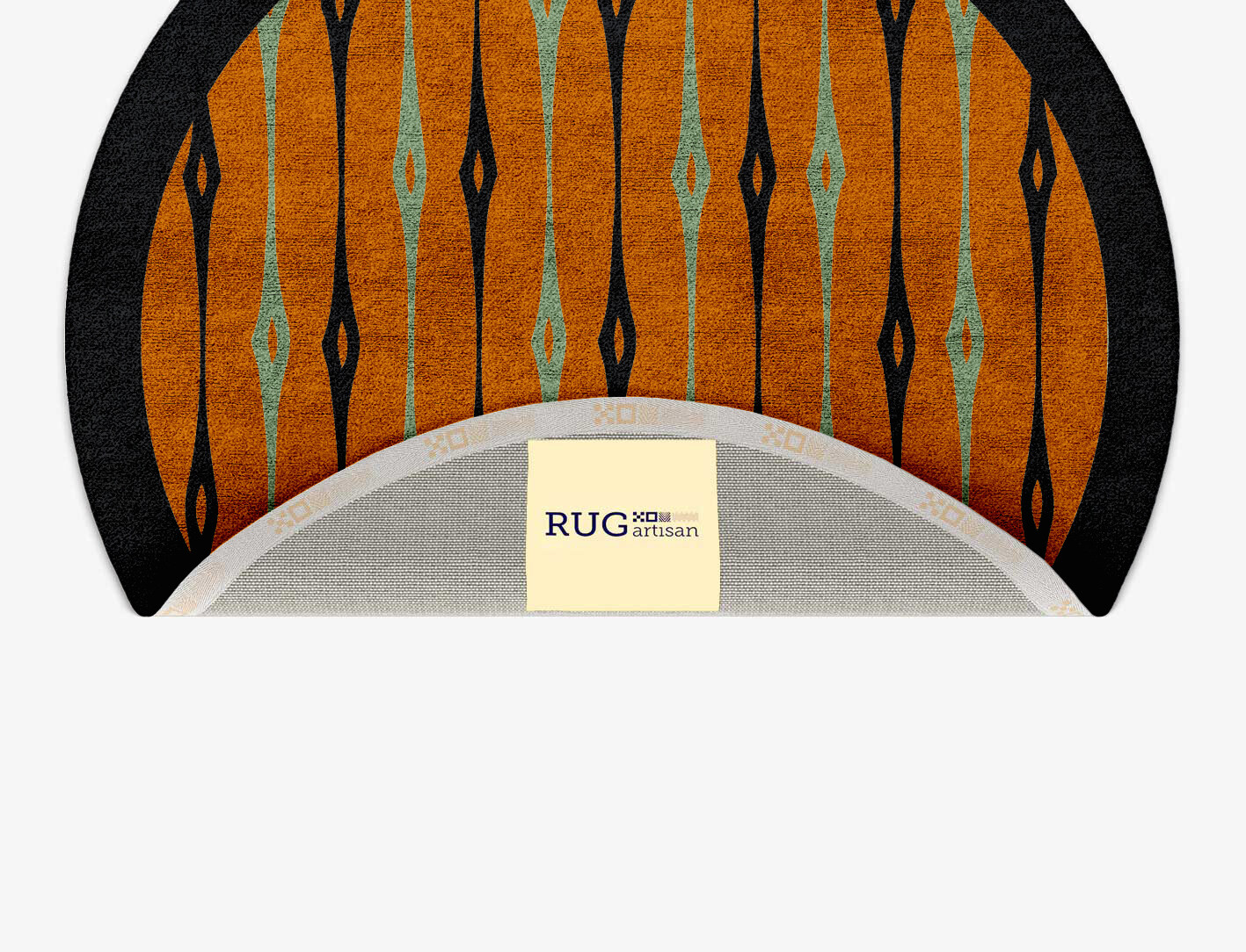 Lyre Geometric Round Hand Tufted Bamboo Silk Custom Rug by Rug Artisan
