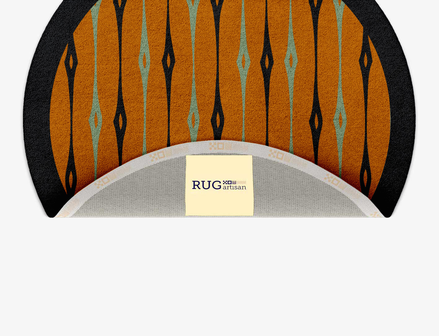 Lyre Geometric Round Hand Tufted Pure Wool Custom Rug by Rug Artisan