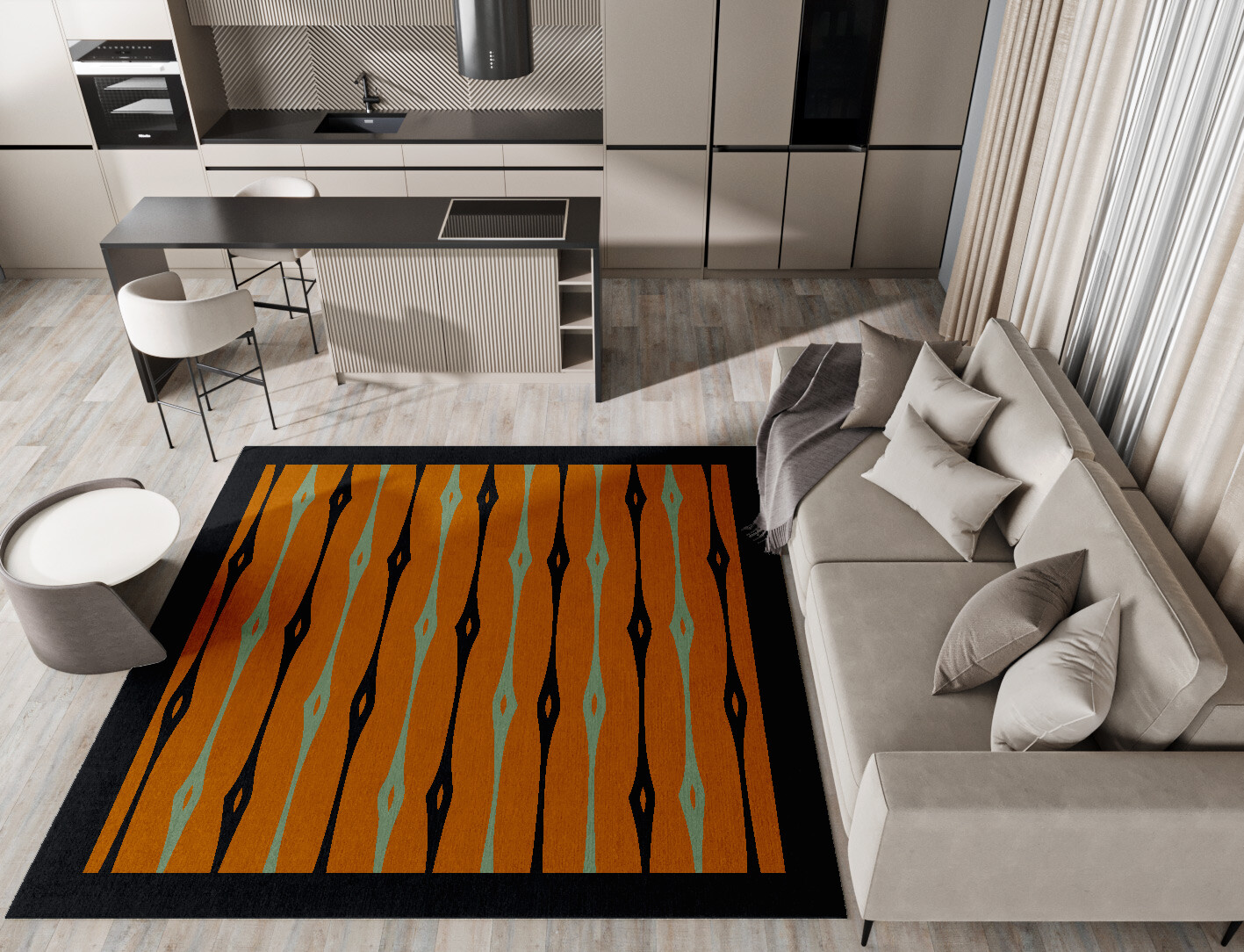 Lyre Geometric Square Hand Tufted Pure Wool Custom Rug by Rug Artisan