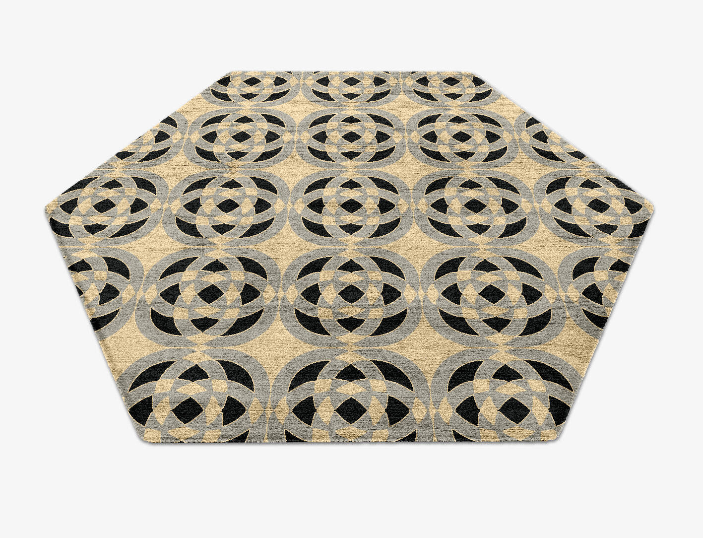 Madison Modern Geometrics Hexagon Hand Knotted Bamboo Silk Custom Rug by Rug Artisan