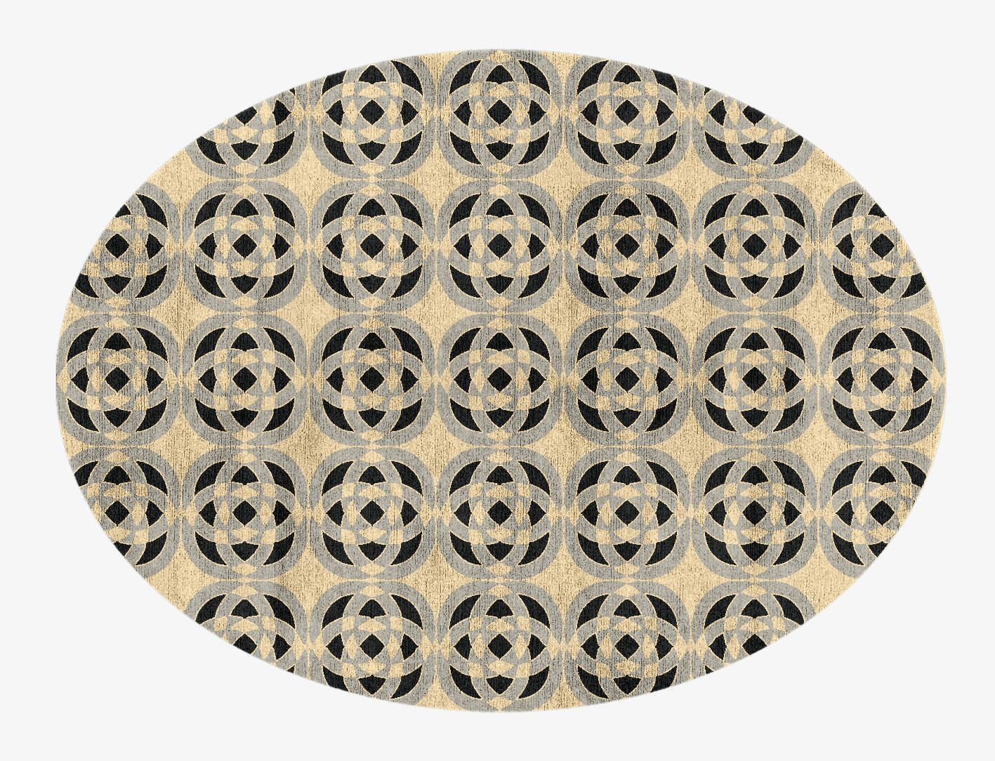 Madison Modern Geometrics Oval Hand Knotted Bamboo Silk Custom Rug by Rug Artisan