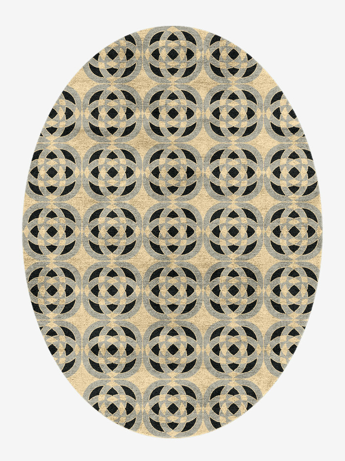Madison Modern Geometrics Oval Hand Knotted Bamboo Silk Custom Rug by Rug Artisan